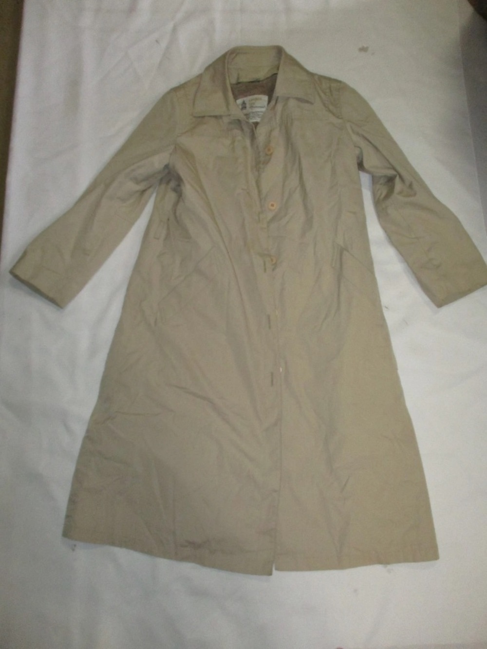 London Fog Light Beige Long Trench Coat